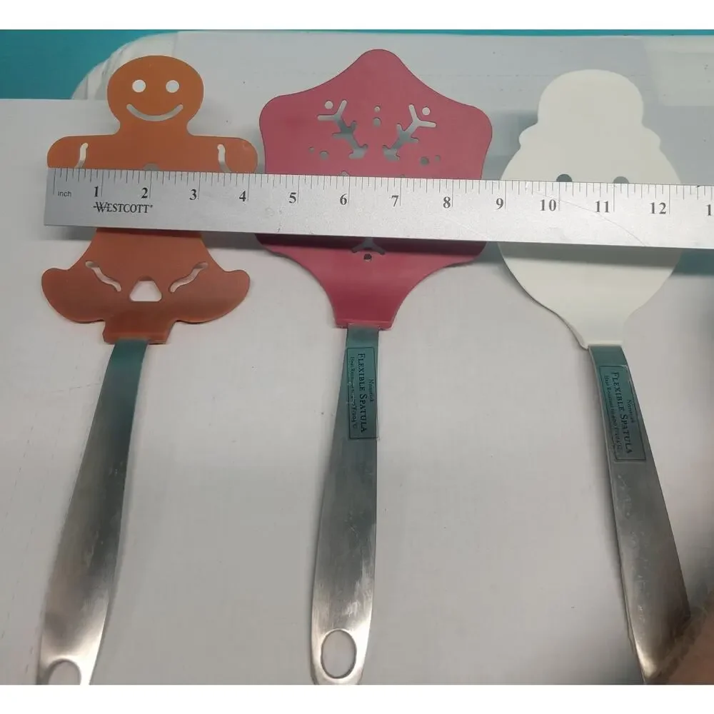 WIlliams Sonoma Snowflake Snowman Gingerbread Man Amco Spatulas Holiday Set of 3